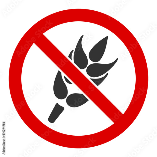 No gluten vector icon. Flat No gluten pictogram is isolated on a white background.