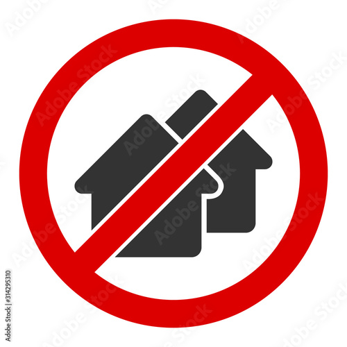 No houses vector icon. Flat No houses symbol is isolated on a white background.