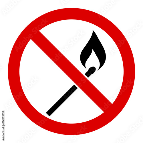 No ignite match vector icon. Flat No ignite match pictogram is isolated on a white background.