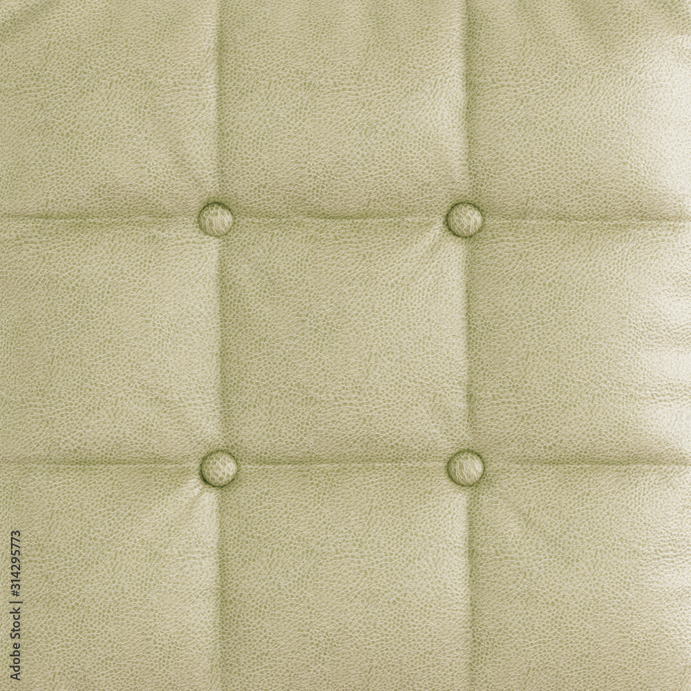 Soft quilted background beige texture panel made of leather. 3d rendering