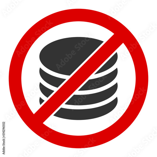 No payment vector icon. Flat No payment pictogram is isolated on a white background.