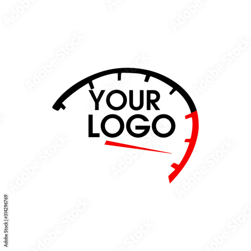 Speedometer style logo design - VECTOR