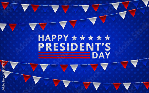 president day poster with red and blue design independence design day. Vector illustration