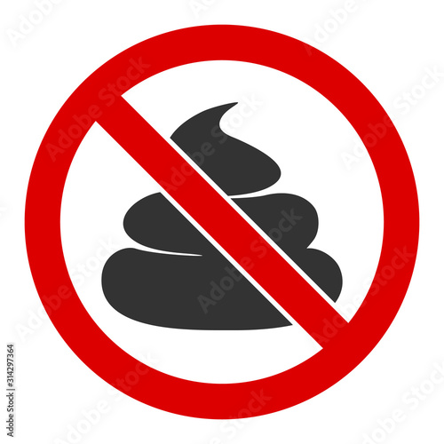 No shit vector icon. Flat No shit pictogram is isolated on a white background.