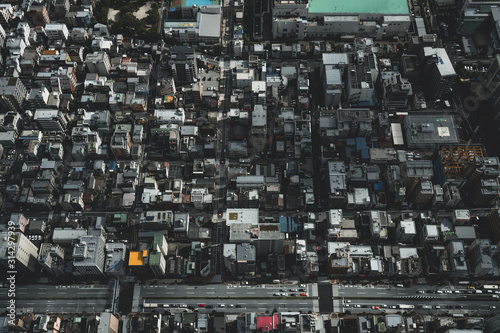 Cityscape View of Tokyo From Above showcasing Japanese buildings from a top perspective