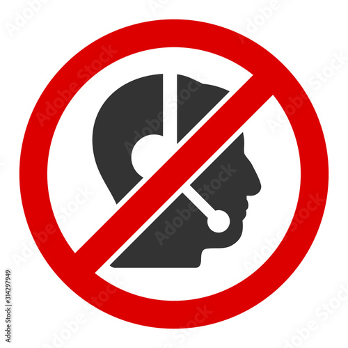 Wallpaper Mural No telemarketing vector icon. Flat No telemarketing pictogram is isolated on a white background. Torontodigital.ca
