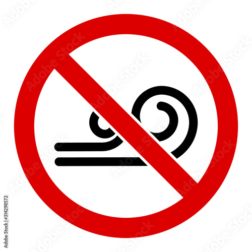 No wind vector icon. Flat No wind symbol is isolated on a white background.