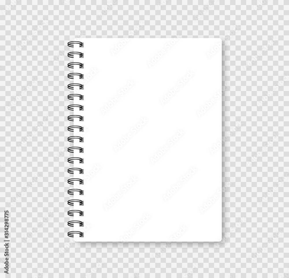 Realistic notebook mock up for your image. Vector illustration.