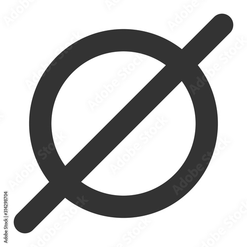 Nothing vector icon. Flat Nothing pictogram is isolated on a white background. photo