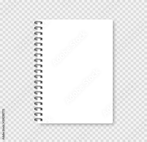 Realistic notebook mock up for your image. Vector illustration. photo