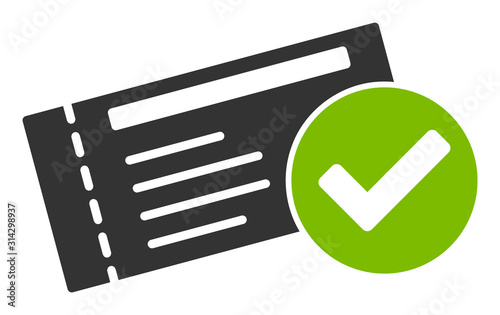 Passed vector icon. Flat Passed symbol is isolated on a white background.