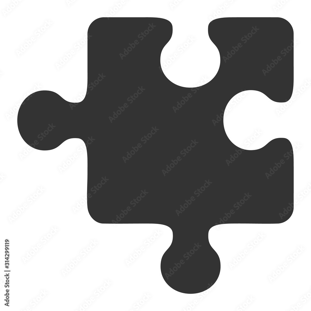 Puzzle detail vector icon. Flat Puzzle detail pictogram is isolated on a white background.