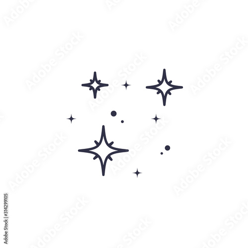 Isolated stars firework vector design