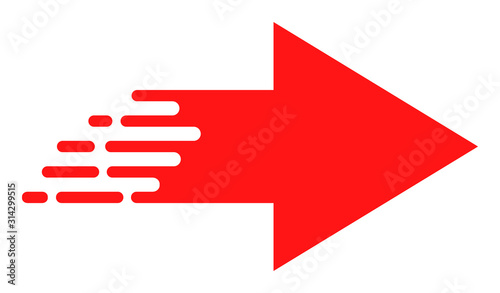 Rush move right vector icon. Flat Rush move right symbol is isolated on a white background.