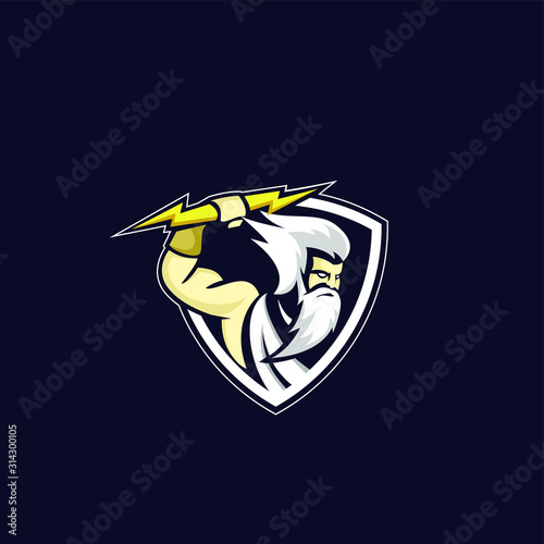 Zeus god sport logo design