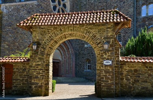 gate of abbey in Clervaux, Luxembourg