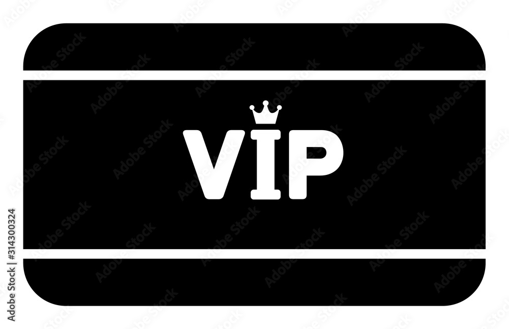 VIP access card vector icon. Flat VIP access card symbol is isolated on a white background.