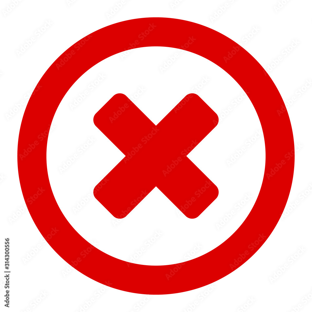 Wrong vector icon. Flat Wrong pictogram is isolated on a white background. Wrong vector icon. Flat Wrong pictogram is isolated on a white background.