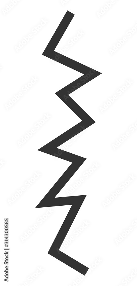 Zigzag line vector icon. Flat Zigzag line symbol is isolated on a white background. Zigzag line vector icon. Flat Zigzag line symbol is isolated on a white background.