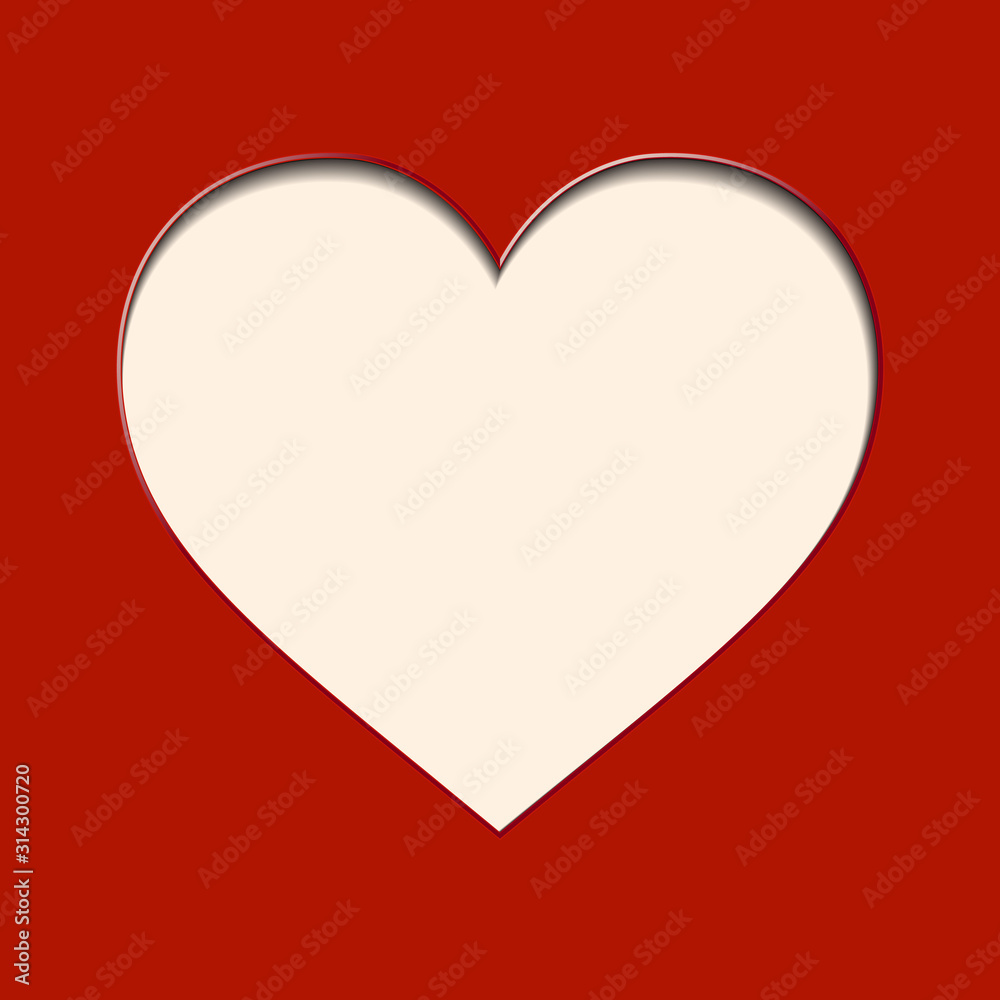 vector white paper heart on red background vector white paper heart on red background