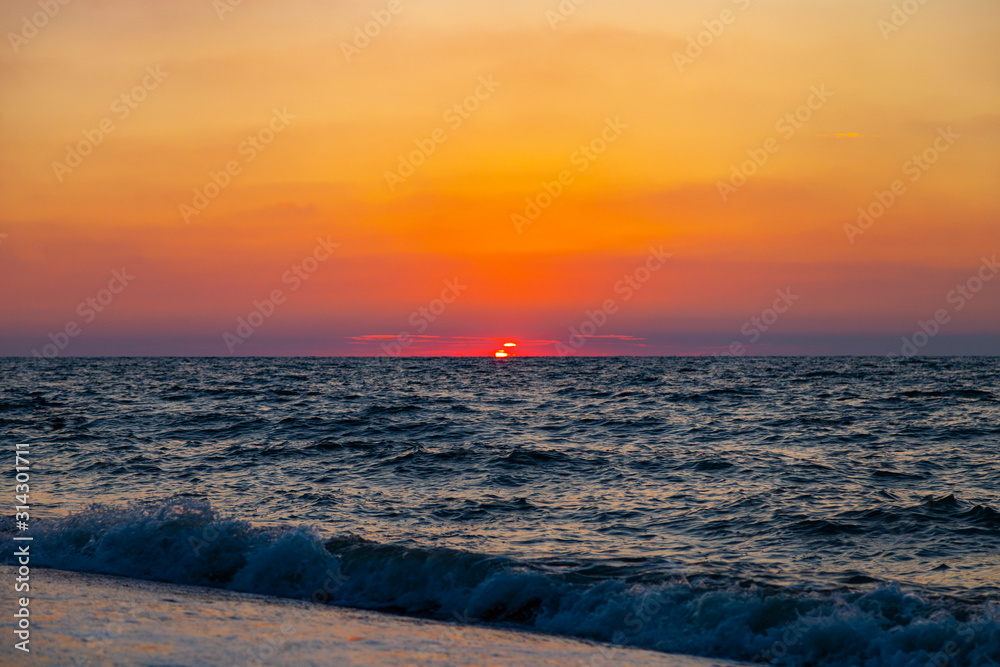 Beautiful sea at sunset.