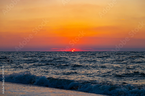 Beautiful sea at sunset.