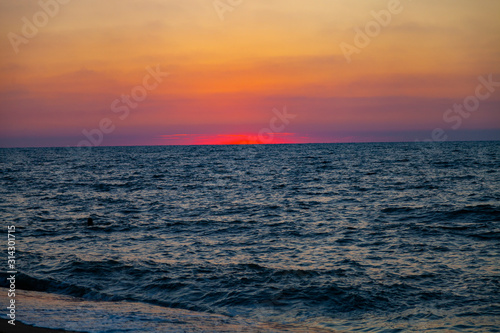 Beautiful sea at sunset.