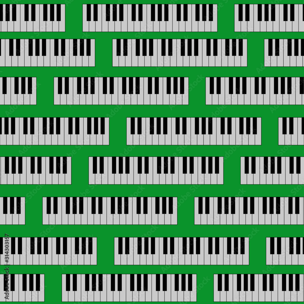 seamless pattern from black and white piano keys