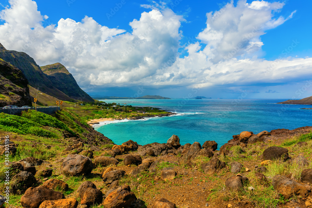 view from Makapu'u Lookout on Oahu, Hawaii
