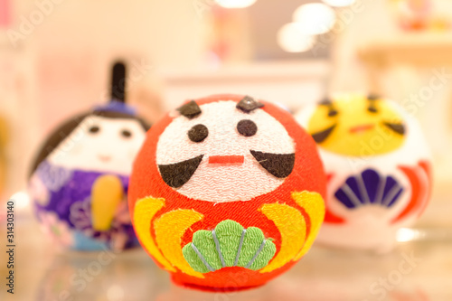 Japan traditional style cute toy doll closeup view