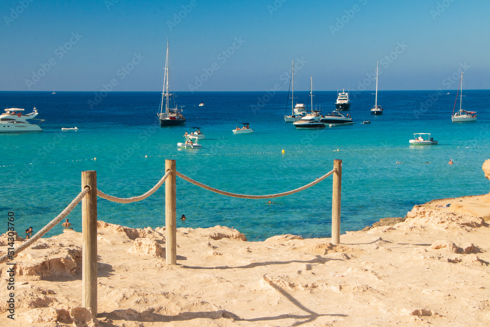 Fototapeta premium panoramic view of cala comta-ibiza
