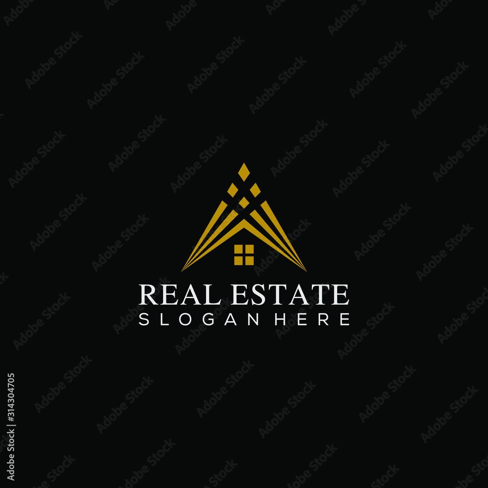 Real estate letter A logo graphic concept