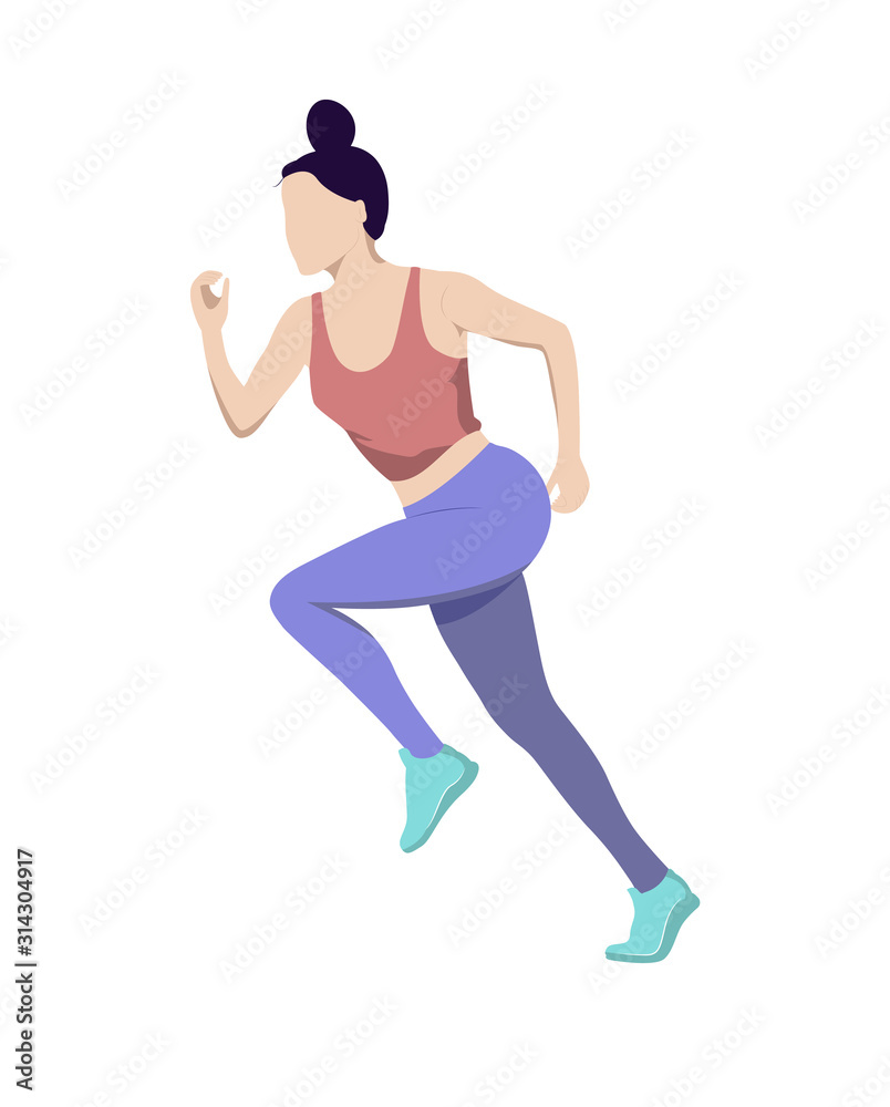 Running woman silhouette
