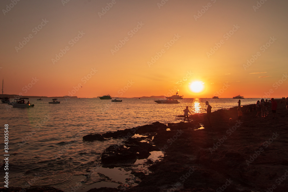 Sunset over cafe mambo-spain