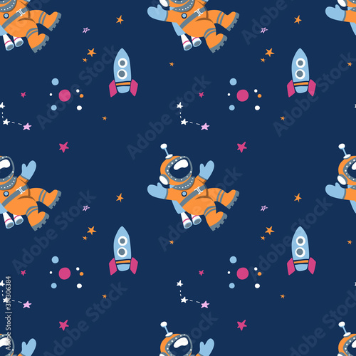 space planets pattern colored vector illustration