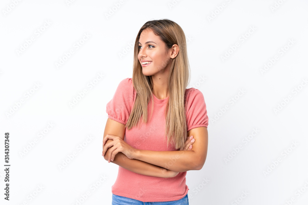 Young blonde woman over isolated white background happy and smiling Young blonde woman over isolated white background happy and smiling