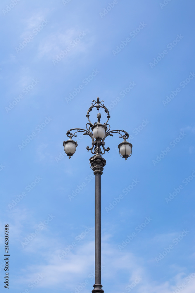 Decorative street lamp in Trieste, Italy