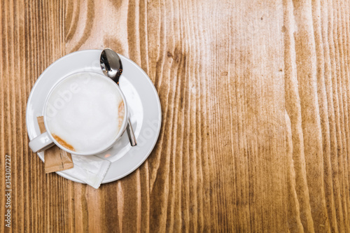 Cup of cappuccino coffee an...