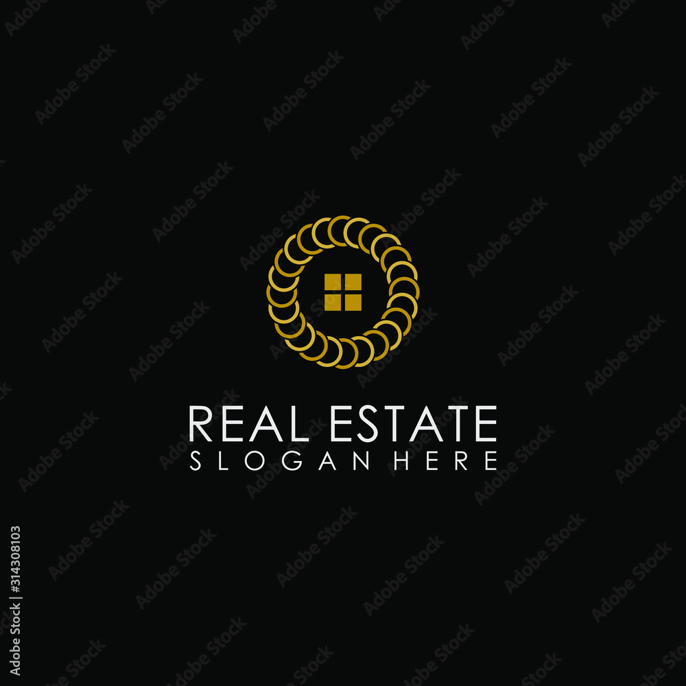 Naklejka premium Real estate letter C logo graphic concept