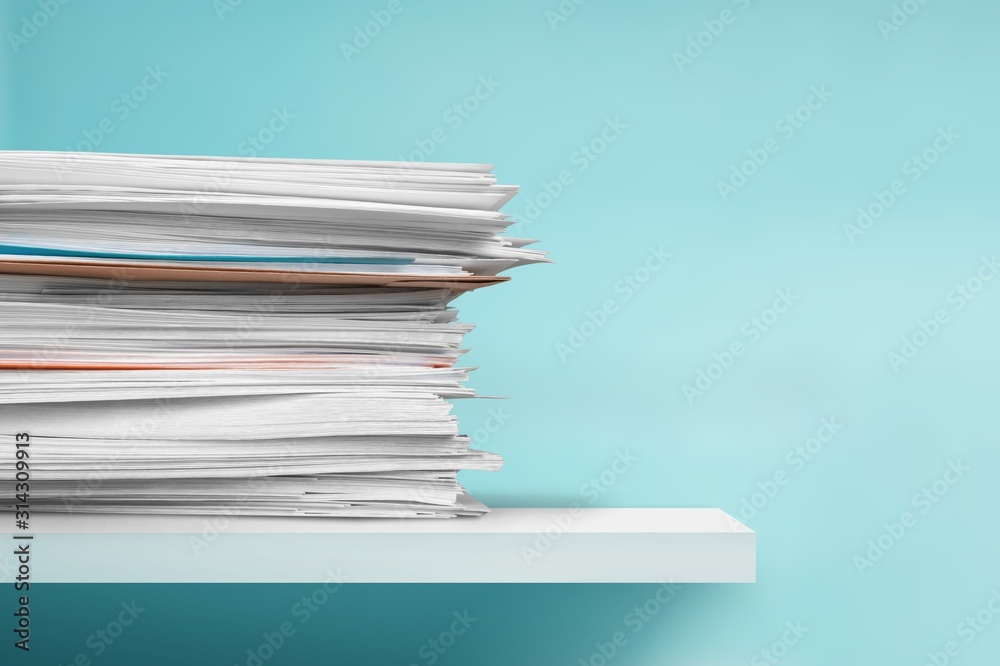 Stack of a paper document and postal envelope Stack of a paper document and postal envelope