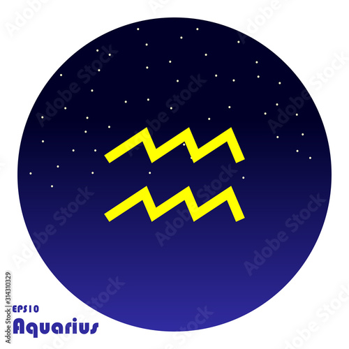 vector illustration of aquarius zodiac symbol