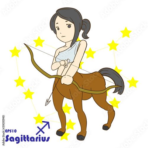 vector illustration of sagittarius zodiac character