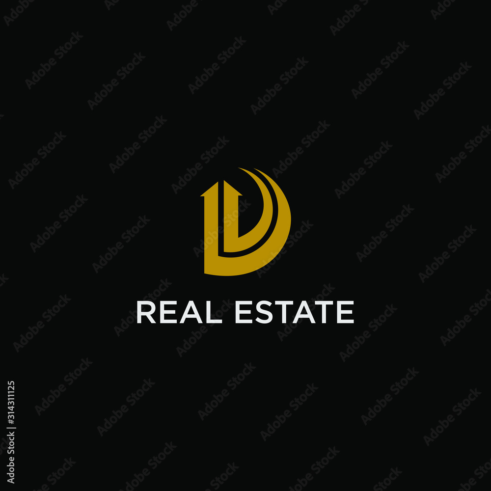 Real estate letter D logo graphic concept