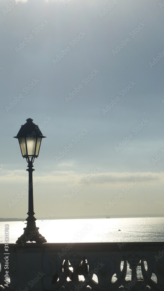street lamp on the beach