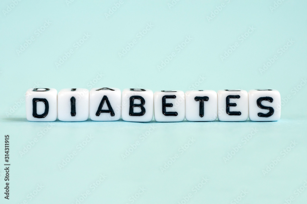 Diabetes word written on blocks. Healthy care and medical concept. Diabetes word written on blocks. Healthy care and medical concept.