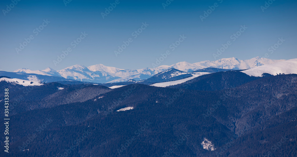 Rodnei mountain in winter. Romania
