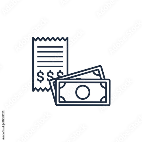 banknotes bill payment money line image