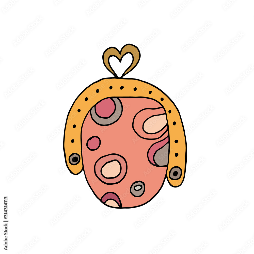 Obraz premium Cute single purse or bag. illustration drawn by hand for clothing, poster, textile, fabric, cover, greeting card, decoupage. Scandinavian style.