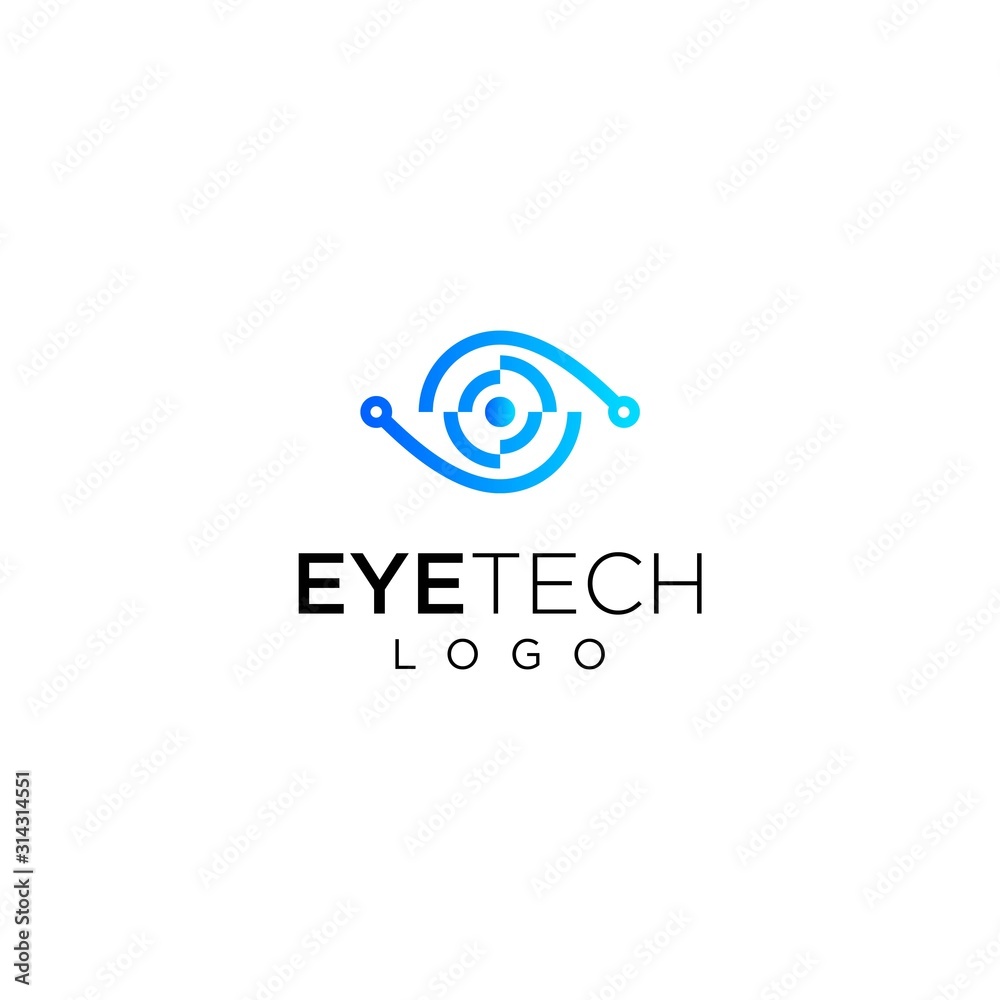 Modern logo design of eye or optics with white background EPS10