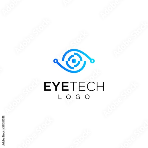Modern logo design of eye or optics with white background - EPS10 - Vector.